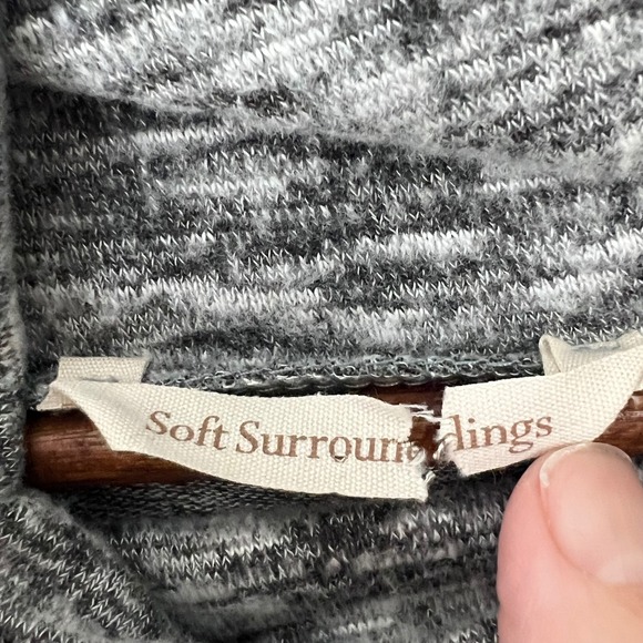 Soft Surroundings 2X Cowl Zip Neck Sweater Dress Plus Marled Gray Made USA Soft - Picture 3 of 11